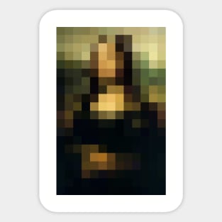 The pixelated MonaLisa Sticker